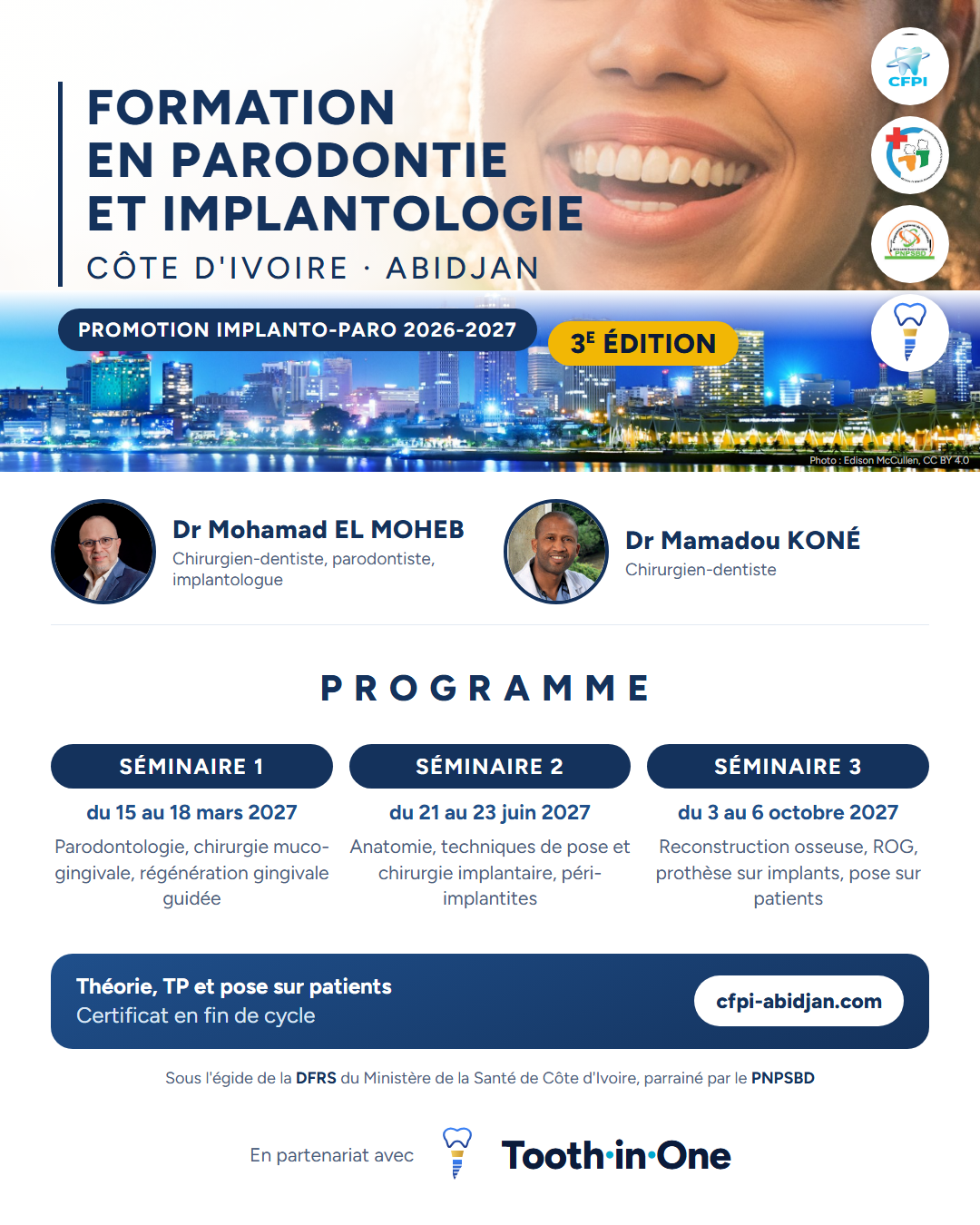 Flyer de la formation CFPI Abidjan 2026-2027